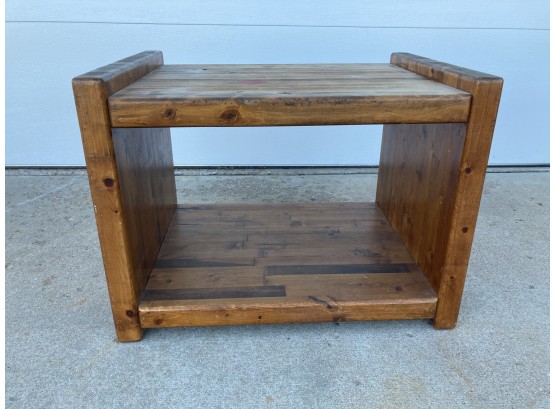 Cool Vintage Butcher Block Style End Table