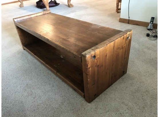 Vintage Butcher Block Style Coffee Table- See Photos For Condition