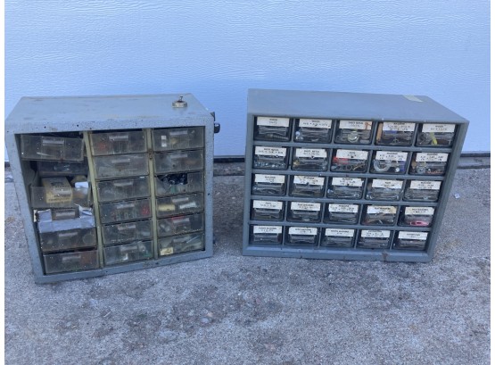 Two Cabinets Of Assorted Fasteners (see Photos)