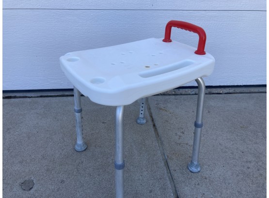 White Nova Brand Bath Seat With Red Safety Handle