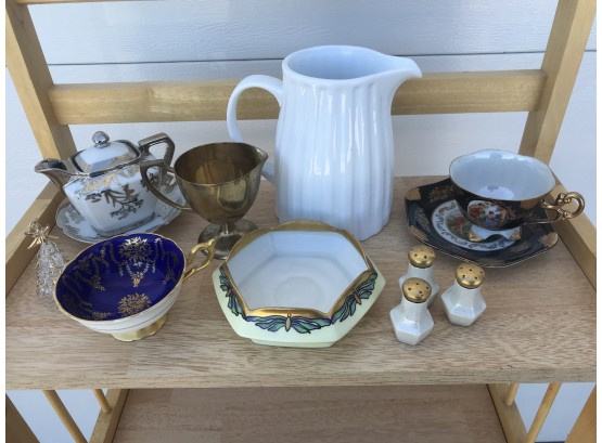 Collection Of Delicate Ceramics & Metal Serving Cup(see Photos)