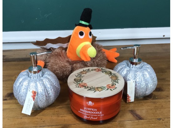 Assorttment Of Thanksgiving Decor - Including Turkey Hat