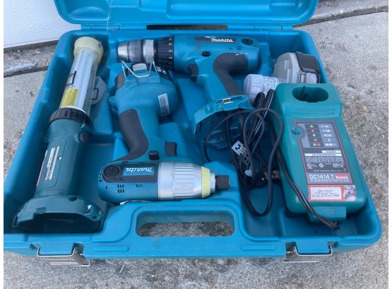 Makita Cordless Drill With Charger, Impact Drill, Light & Carrying Case