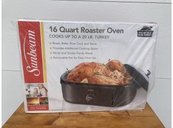 New/unused Sunbeam Brand 16 Quart Electric Roaster Oven (cooks Up To 20 Pound Turkey)
