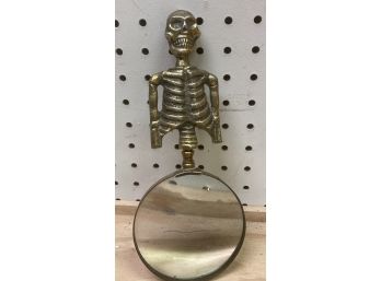 Unique Cast Metal Skeleton Themed Big Magnifying Glass
