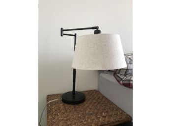 Black Swing Arm Table Lamp With Neutral Shade 1 Of 2 Matching (sold Individually)