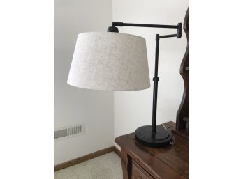 Black Swing Arm Table Lamp With Neutral Shade 2 Of 2 Matching (Sold Individually)