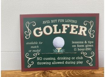 Pressed Tin Golfer Sign