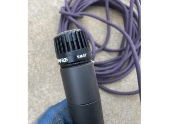 Shure SM57 Microphone With Purple 1/4 Inch Cable