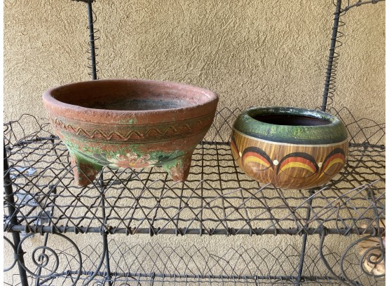 Two Mexican Planting Pots