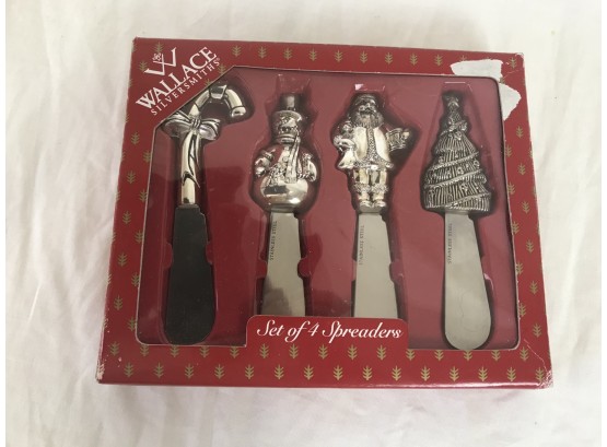 Wallace Silversmiths Brand Holiday Spreader Set