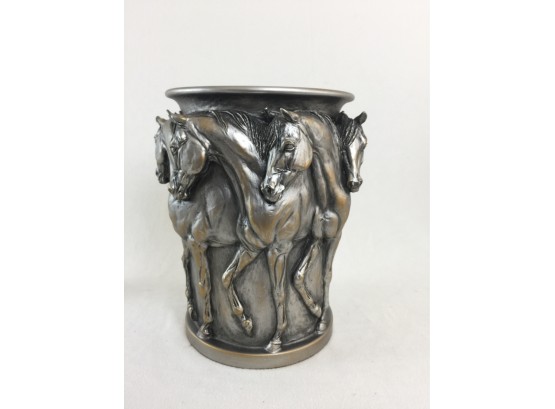 Relief Sculpture Vase Of Horses