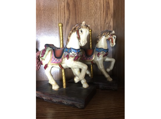 Matching Cast Carousel Horses