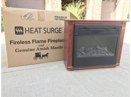 Heat Surge Brand Amish Built Wooden Electric Fireplace