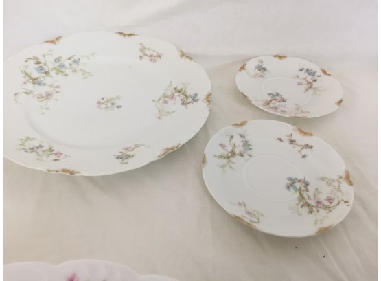 Set Of 3 Beautiful Haviland Schleiger Limoges Plates