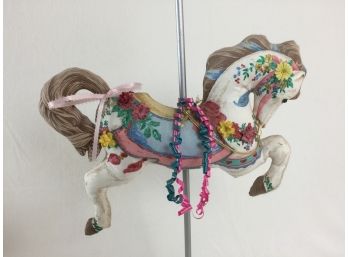 Cloth Carousel Horse On Pole With Wooden Base