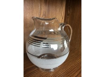 Vintage Frosted Glass Pitcher