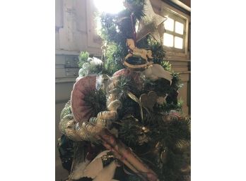 Beautiful Large Hanging Fully Decorated Flat Back Christmas Tree