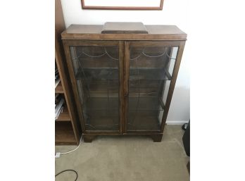 Vintage Leaded Glass Hutch
