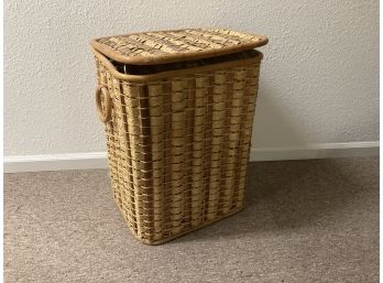 Vintage Wicker Laundry Hamper Basket