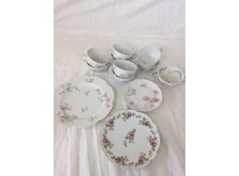 12 Piece Vintage Haviland Limoges Plates & Tea Set