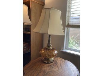 Vintage Brass And Glass Lamp