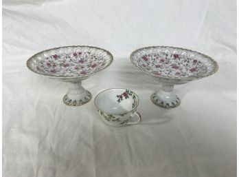 Beautiful  Vintage Ceramic Trays And Cup