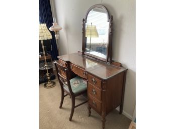 Beautiful Antique Dresser With Mirror And Chair