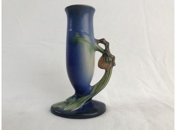 Vintage Roseville Pottery Vase With Delicate Branch And Pine Cone Motif
