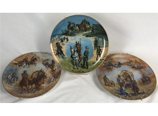 Three Western Themed Fairmont Perfect Porcelain Brand Collector Plates