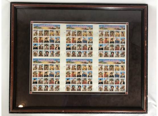Awesome Legends Of The West Stamp Sheets (real Stamps)- Framed & Matted With Cert. Of Authenticity- See Photos