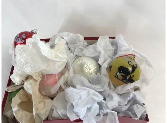 Box Of Assorted Vintage Christmas Balls/ornaments