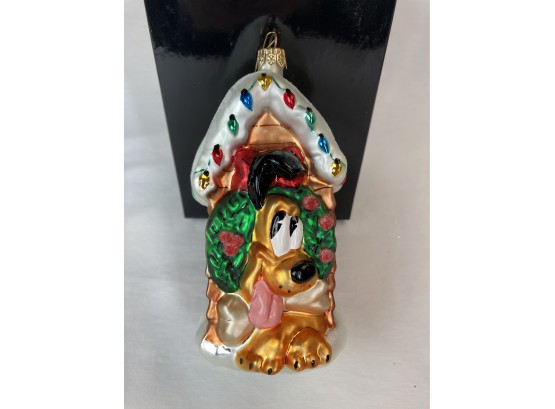 Vintage Christopher Radko Disney Goofy In Dog House Glass Ornament