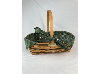 Longaberger 1998 - Traditions Collection- Hospitality Basket With Green Plaid Liner