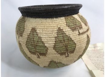 Beautiful Handwoven Basket By The Wounaan Indians Of The Darian Rainforest In Panama