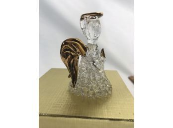 Glass  Angel Figurine With Gold Detail