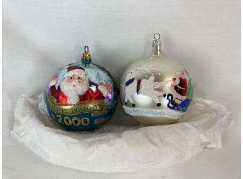 Pair Of Large Beautiful Glass Ornaments