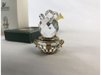 Vintage Swarovski Crystal Memories Classics Yellow Cactus With Flower & Gold Detail, Rare & Collectibles