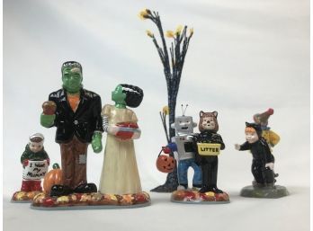 Detailed And Cute Department 56 Miniature Porcelain Halloween Themed Collection