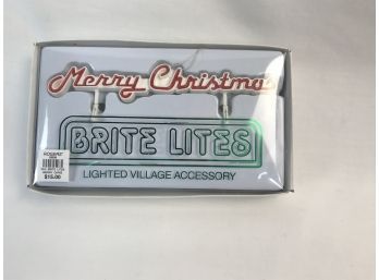 Merry Christmas Bright Lites Lighted Village Accessory In Original Box