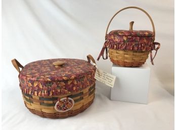 Handmade 1995 Shades Of Autumn Longaberger Basket & 1996 Longaberger Basket