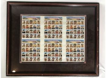 Awesome Legends Of The West Stamp Sheets (real Stamps)- Framed & Matted With Cert. Of Authenticity- See Photos
