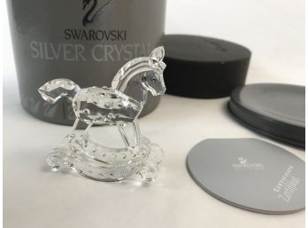 Cute & Delicate Swarovski Austrian Silver Crystal Hand Faceted Rocking Horse