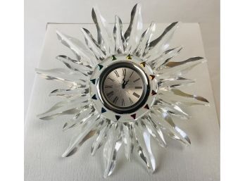 Beautiful Swarovski Crystal Table Clock (note Original Price Tag On The Back)