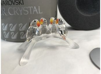 Baby Lovebird Swarovski Austrian Hand Faceted Silver Crystal, So Cool!