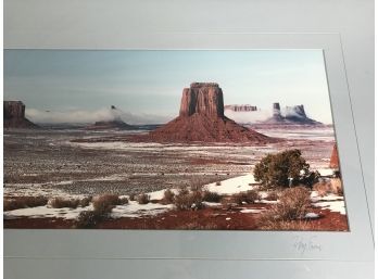 Beautifully Framed And Matted Natural Photography Print Winter Buttes- Monument Valley By William Ervin