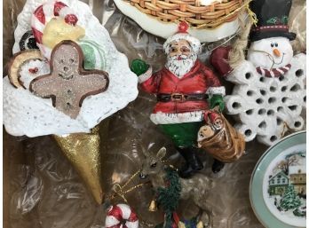 Box Of Miscellaneous Christmas Ornaments
