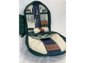 Brookstone Brand Picnic Backpack Kit With Wine Bottle Sleeve, Super Cute & Handy, See Photos