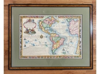 Framed And Matted Print Of Antique Map Of The Americas