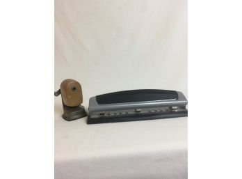 Pencil Sharpener And Hole Punch
